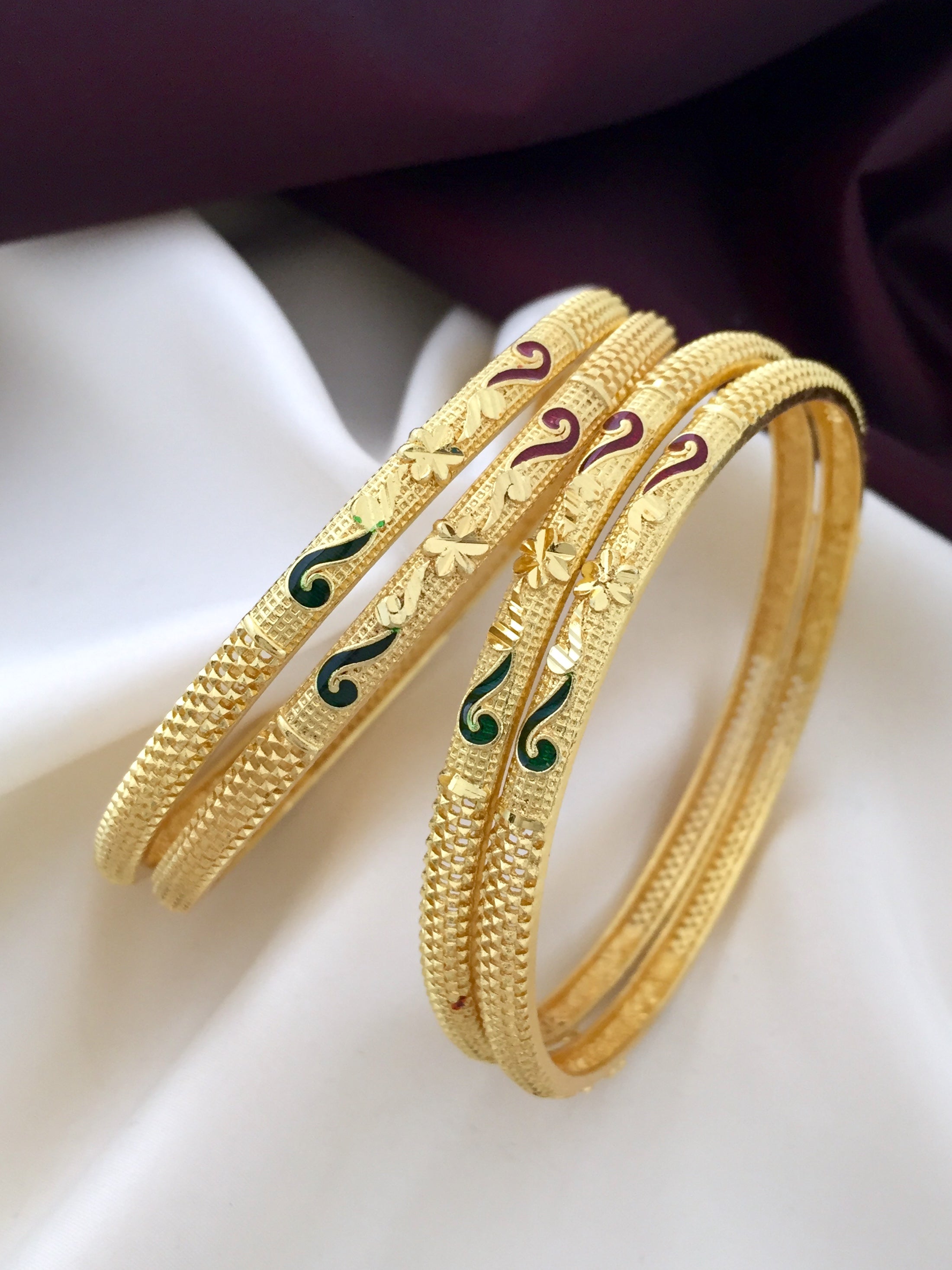 Stylish Micro Plated Bangles with a Sleek Finish – Sparsh Jewellery