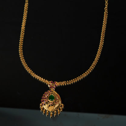 Sparsh 1Gram Pendant and Chain with Ruby and Emarald Stones