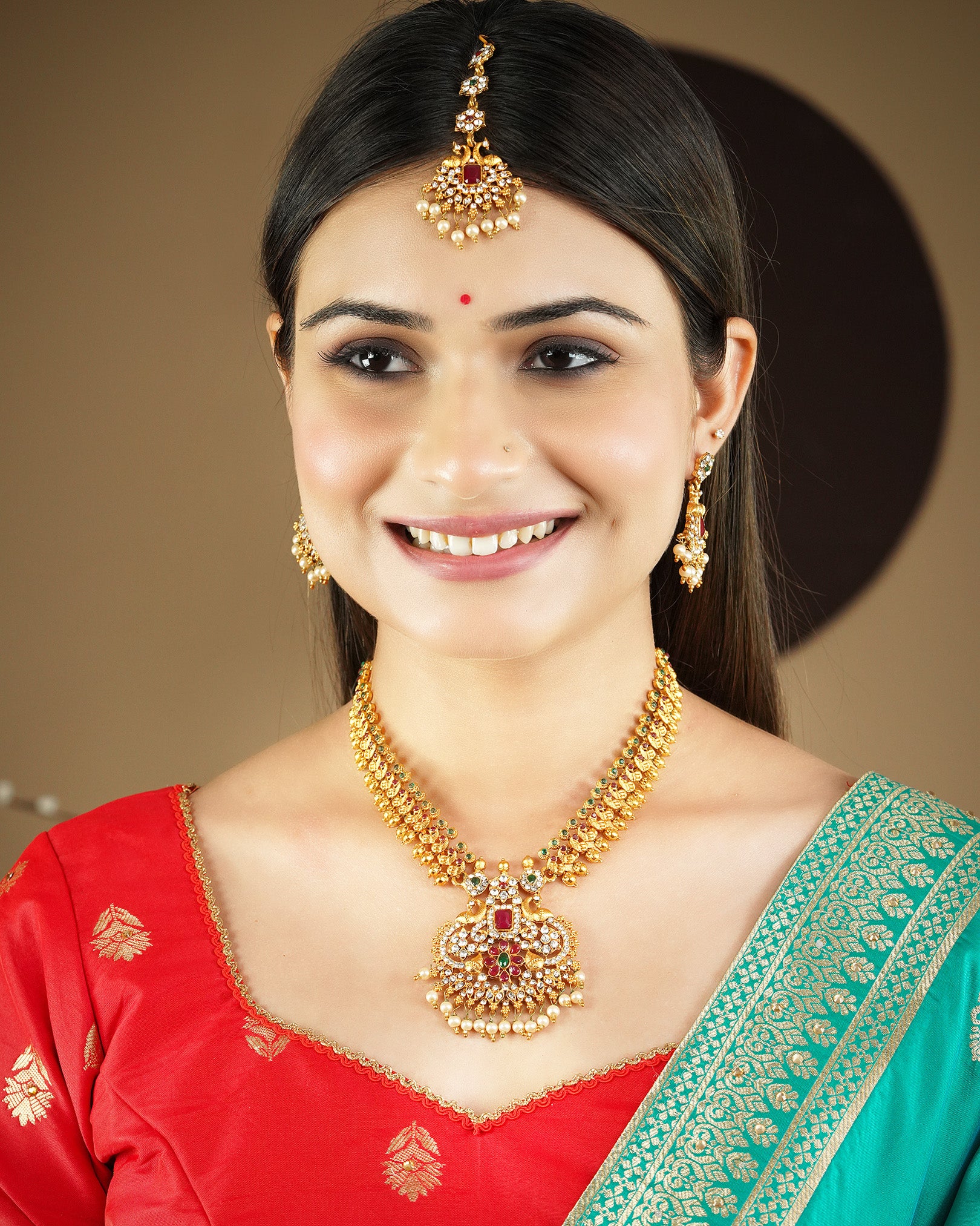 Sparsh Combo of Long and Short Set with Jhumka and Tikka