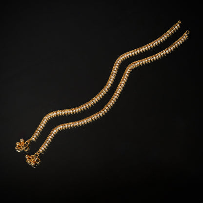 Sparsh 1 Gram Gold Anklets with Stone