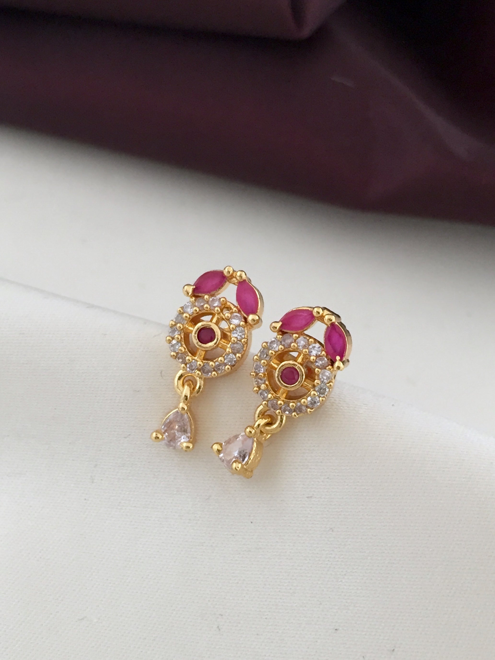 AD Ruby Micro Stud – Sparsh Jewellery