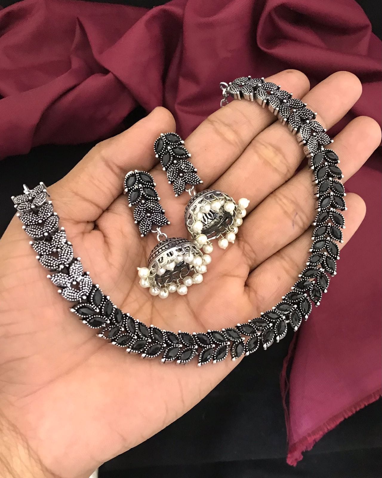 Sparsh Oxidized Black Necklace for Mysterious Allure