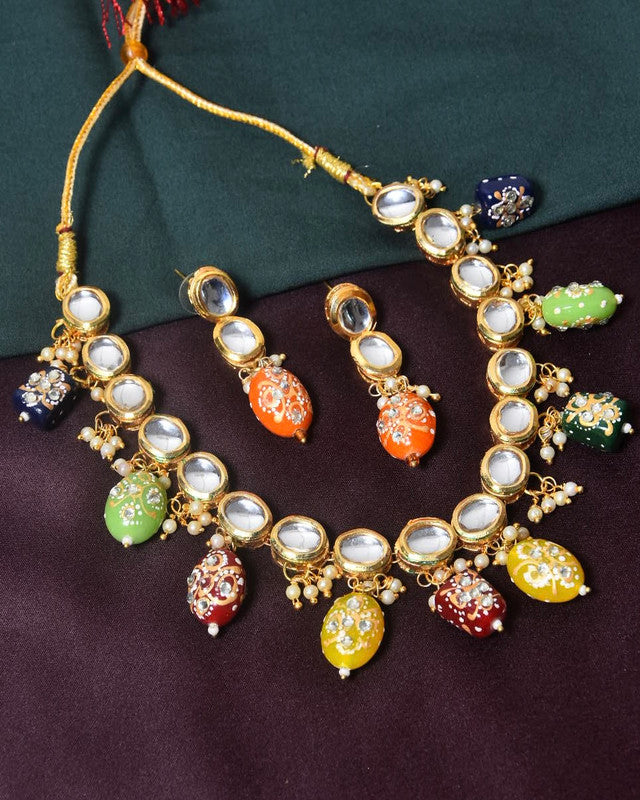 Imported Kundan Multicolour Necklace Set